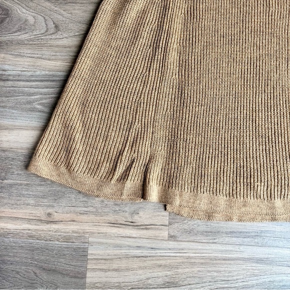 Linda Anderson Button-Side Knit Cape Sweater Poncho – Camel Brown – One Size - Picture 11 of 15